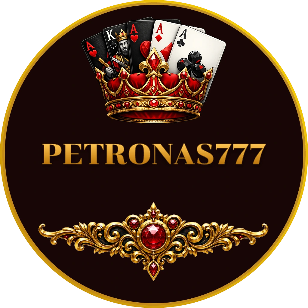 Confident live casino dealer inside a modern gaming studio with a glowing roulette wheel behind her highlighting the immersive live games at PETRONAS777 Malaysia